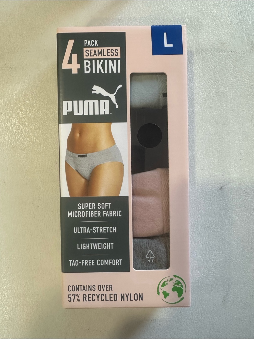 Puma Women's Seamless Bikini Underwear - Pink & Gray (4 Pack)